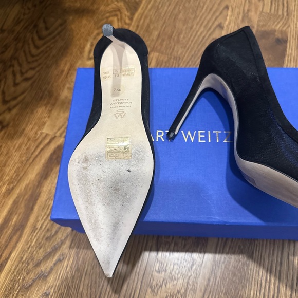 Stuart Weitzman black 7.5 suede and mesh pumps - worn once - Picture 5 of 6